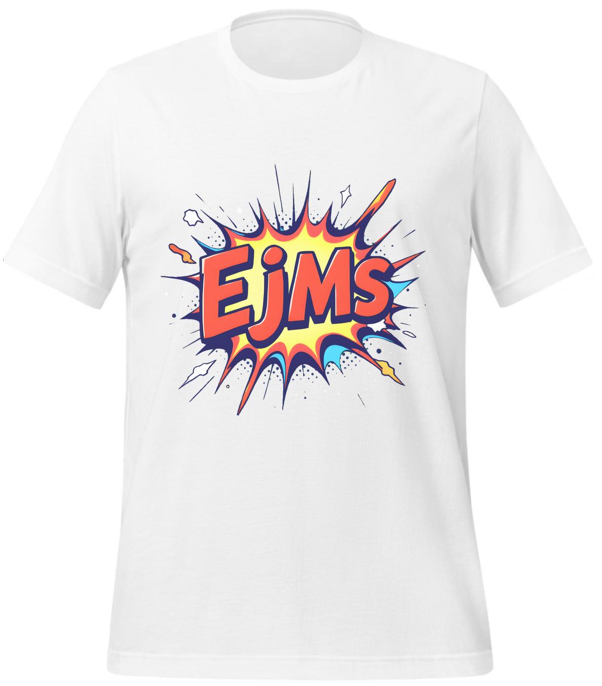 design students - white - merchandise sellers - neon comic design - t-shirt