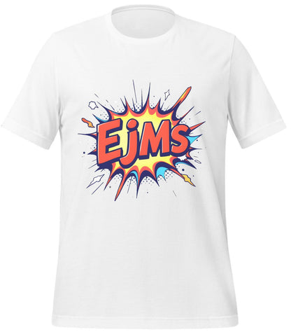 design students - white - merchandise sellers - neon comic design - t-shirt