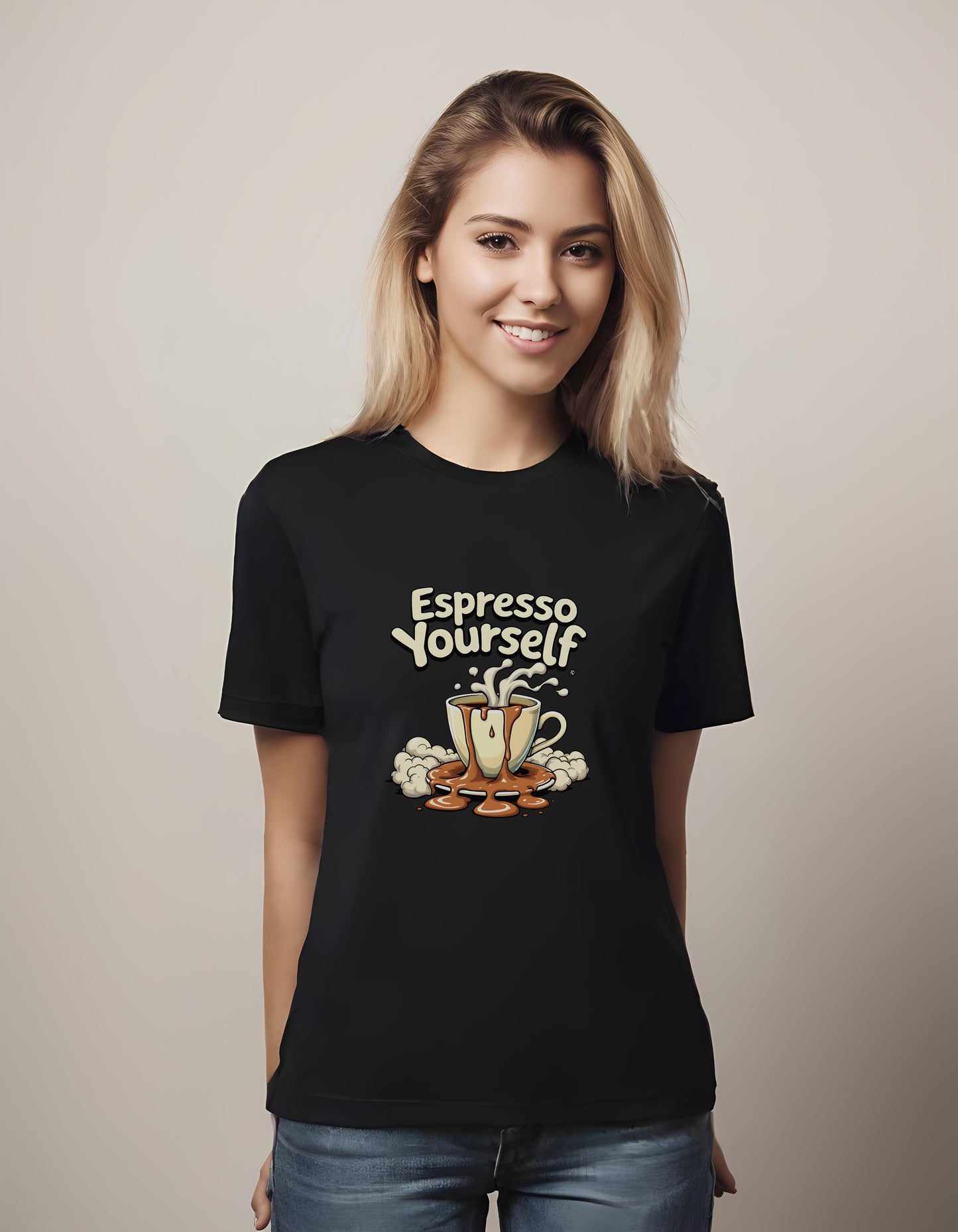 t-shirt - coffee lover gift - cheerful coffee cup - humor