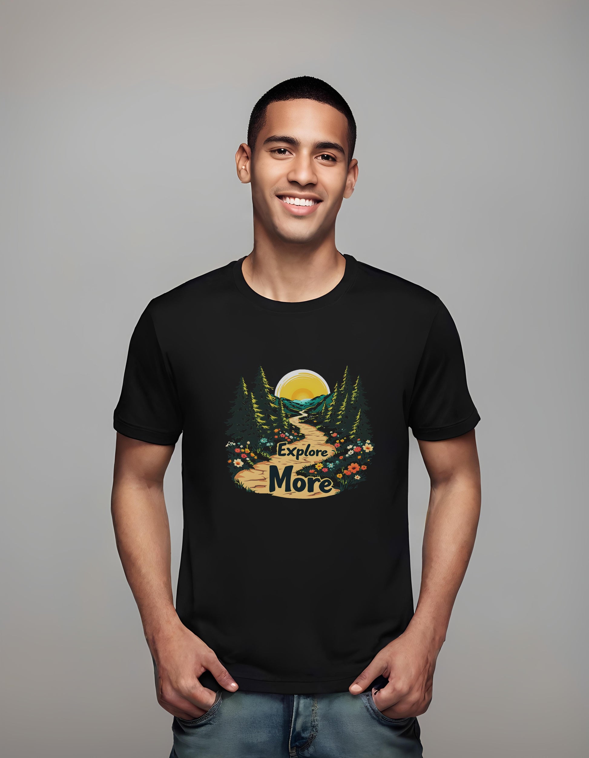 cartoon style art - t-shirt - travelers - nature lovers