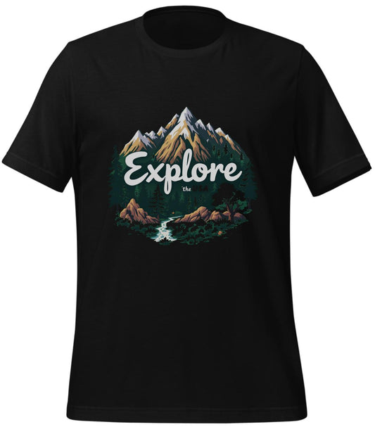 exploration themed artwork - environmentalists - adventure seekers - black - t-shirt