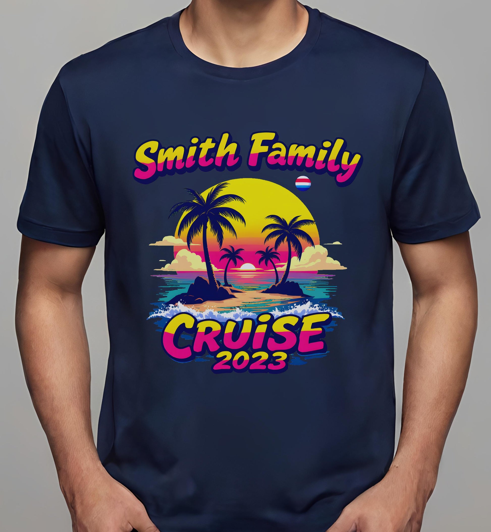 festival goers - 80s beach design - t-shirt - navy - couples