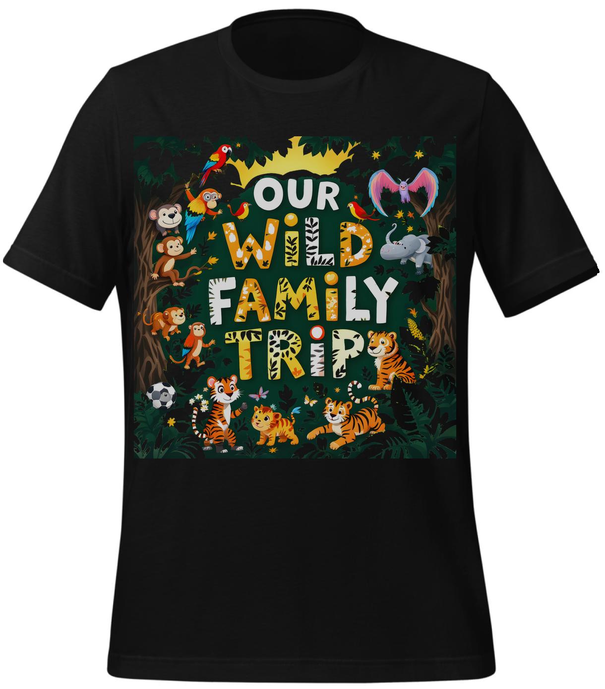 colorful t-shirt design - vibrant jungle scene - t-shirt - kids - black