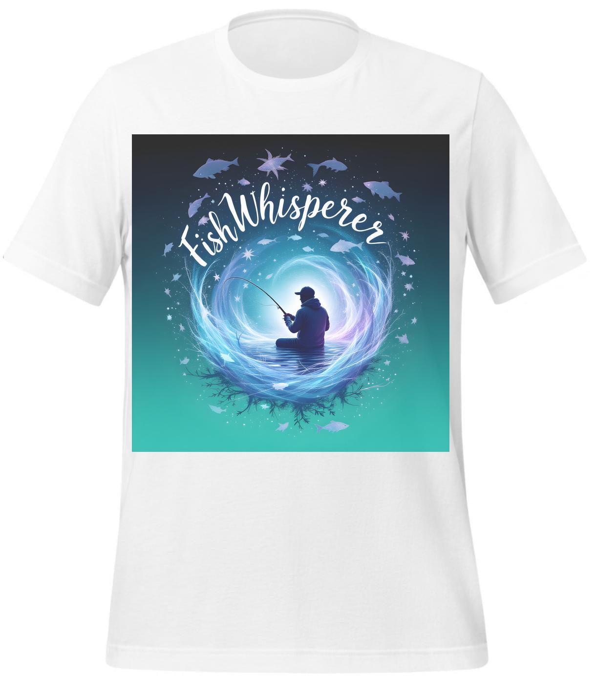 t-shirt - fantasy art prints - hikers - white - fishing