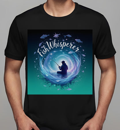 t-shirt - mystical fishing poster - mindfulness practitioners - black