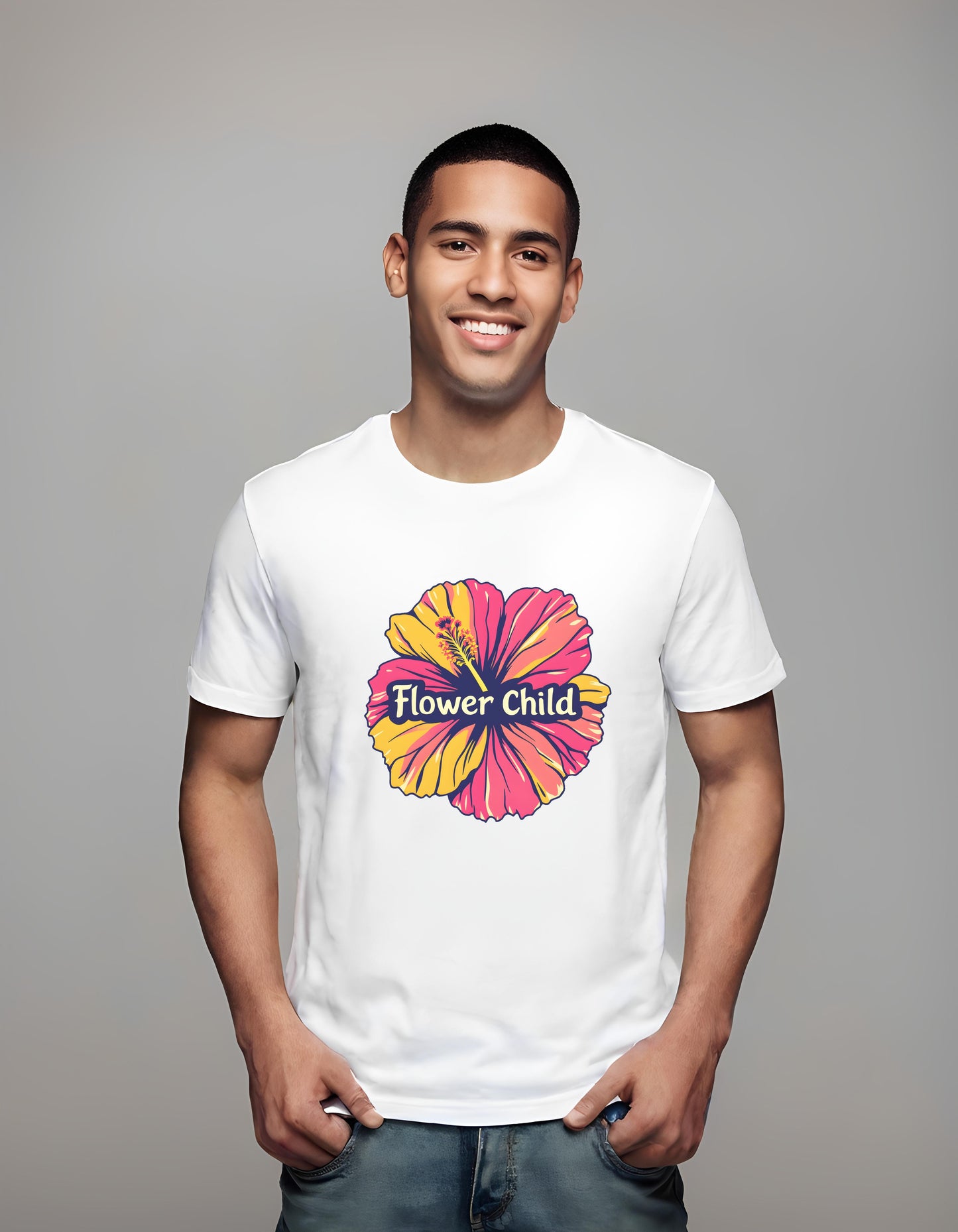 whimsical flower design - t-shirt - unique floral gifts