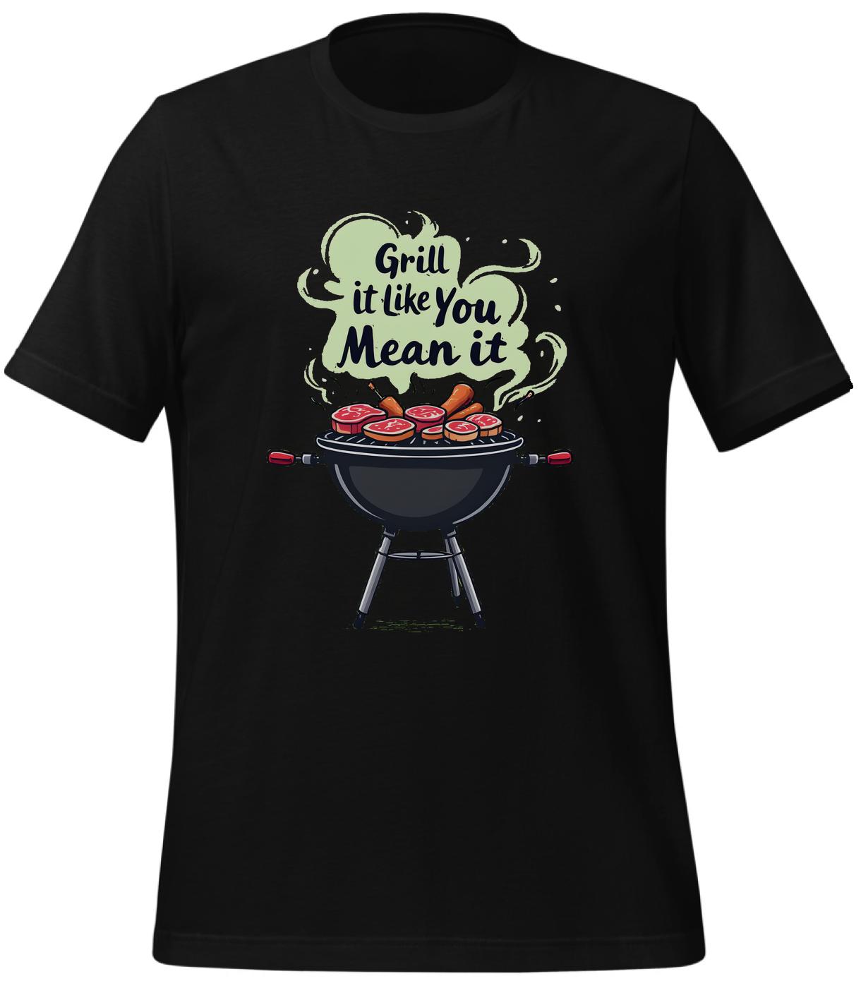 black - unisex - t-shirt - fun grilling shirt - bbq apparel