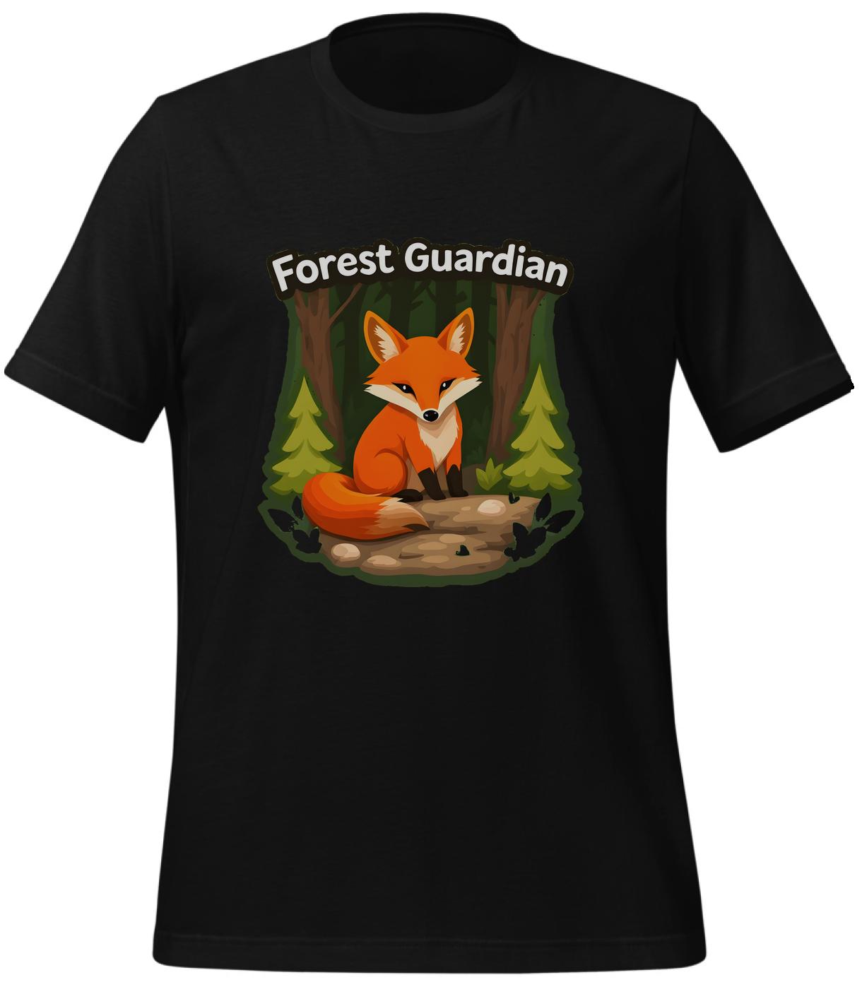 wildlife conservation gifts - t-shirt - cartoon fox - black