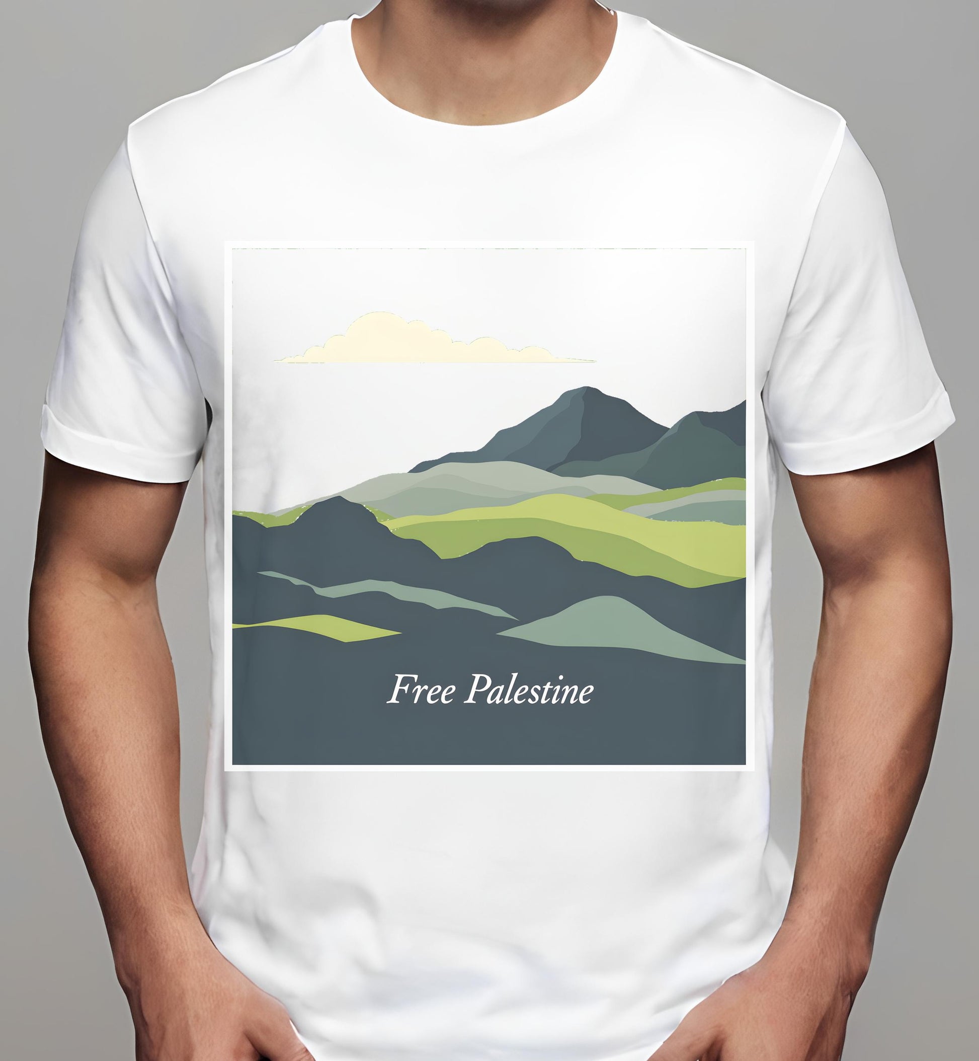 nature prints - t-shirt - white - minimalist landscape - political