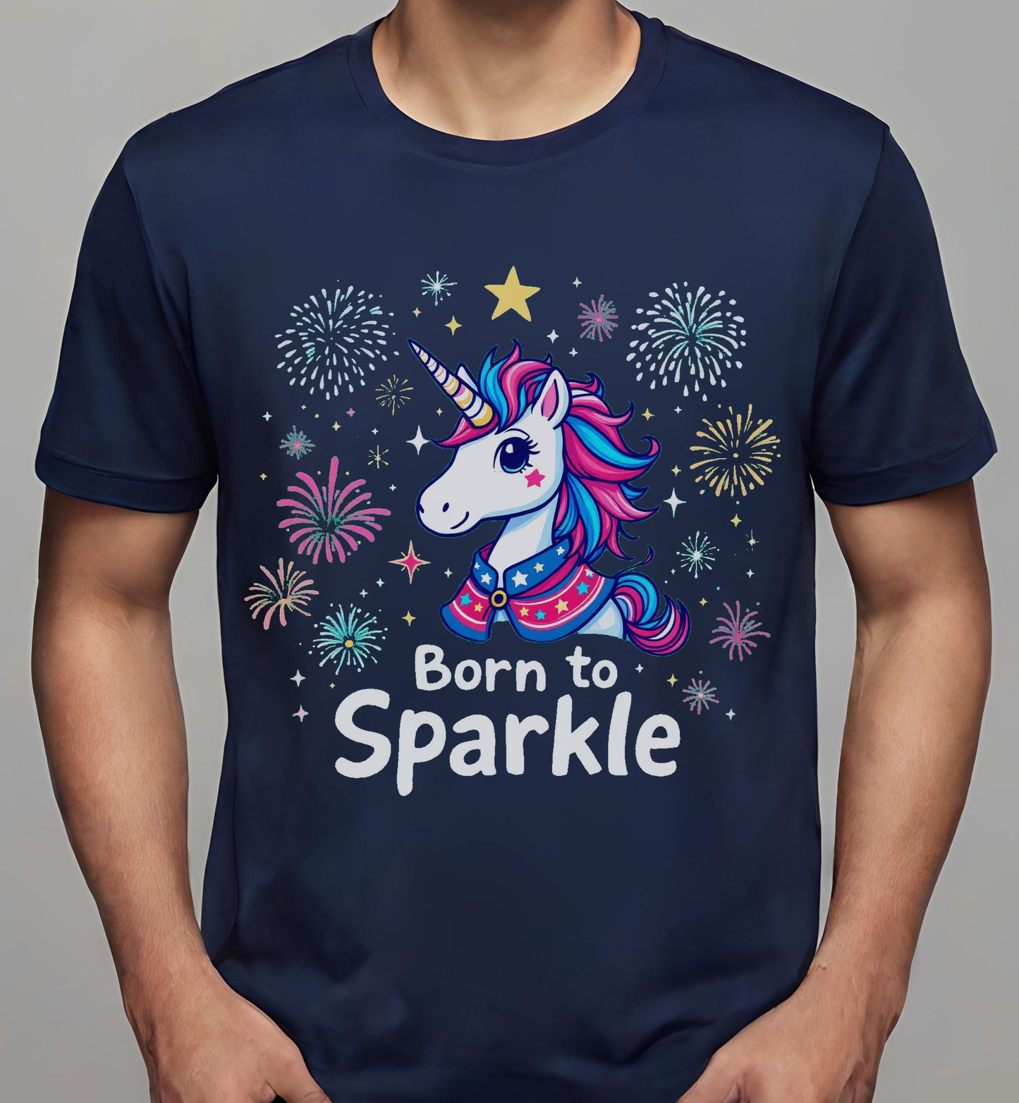 unicorn - navy - funny-fourth-of-july - t-shirt