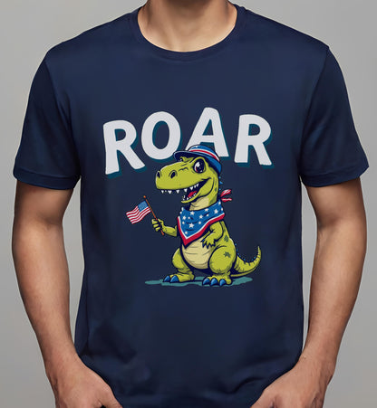 unisex - cartoon - fun dinosaur gift - t-shirt - navy