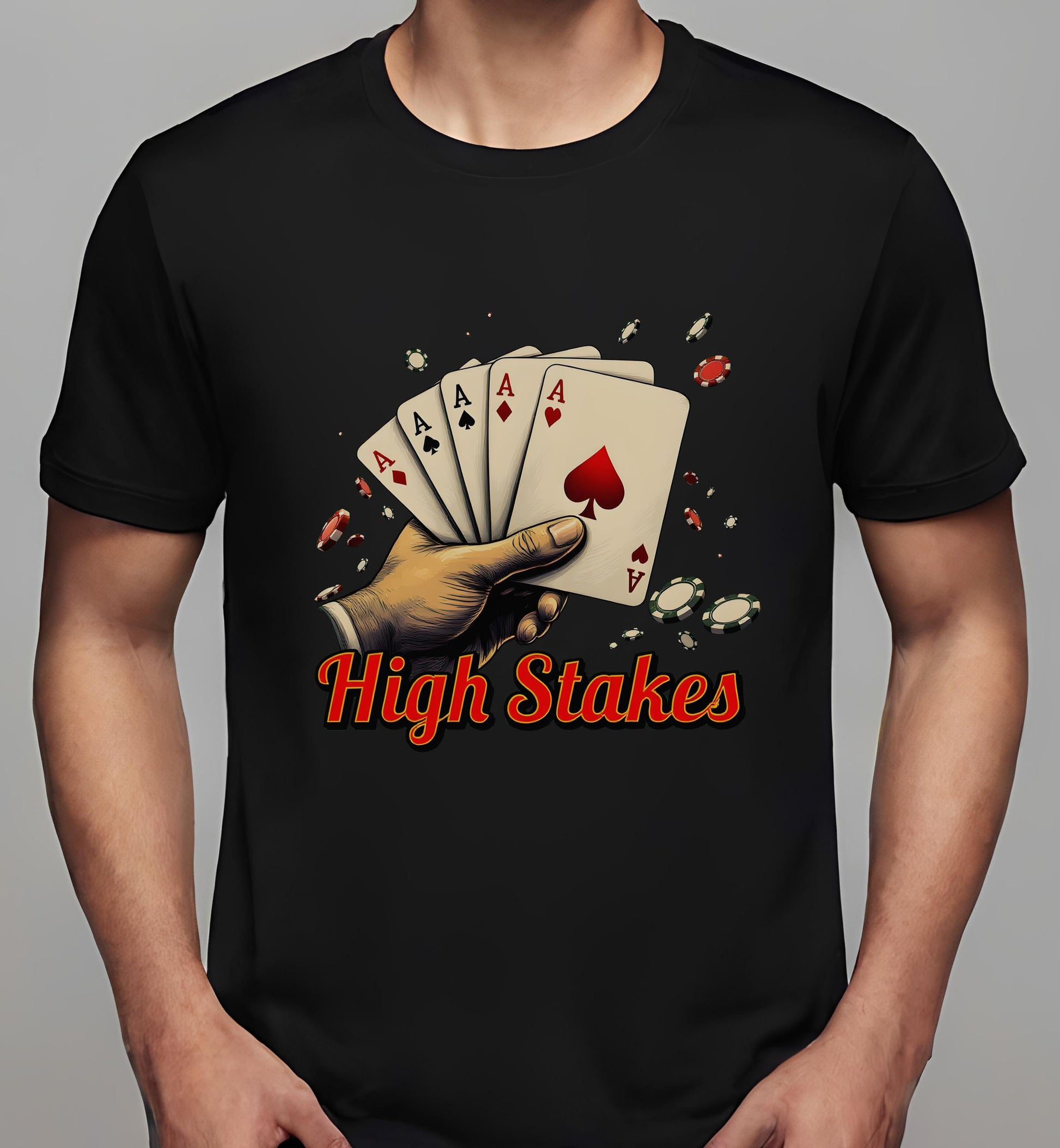 t-shirt - luck - sports fans - poker players - black