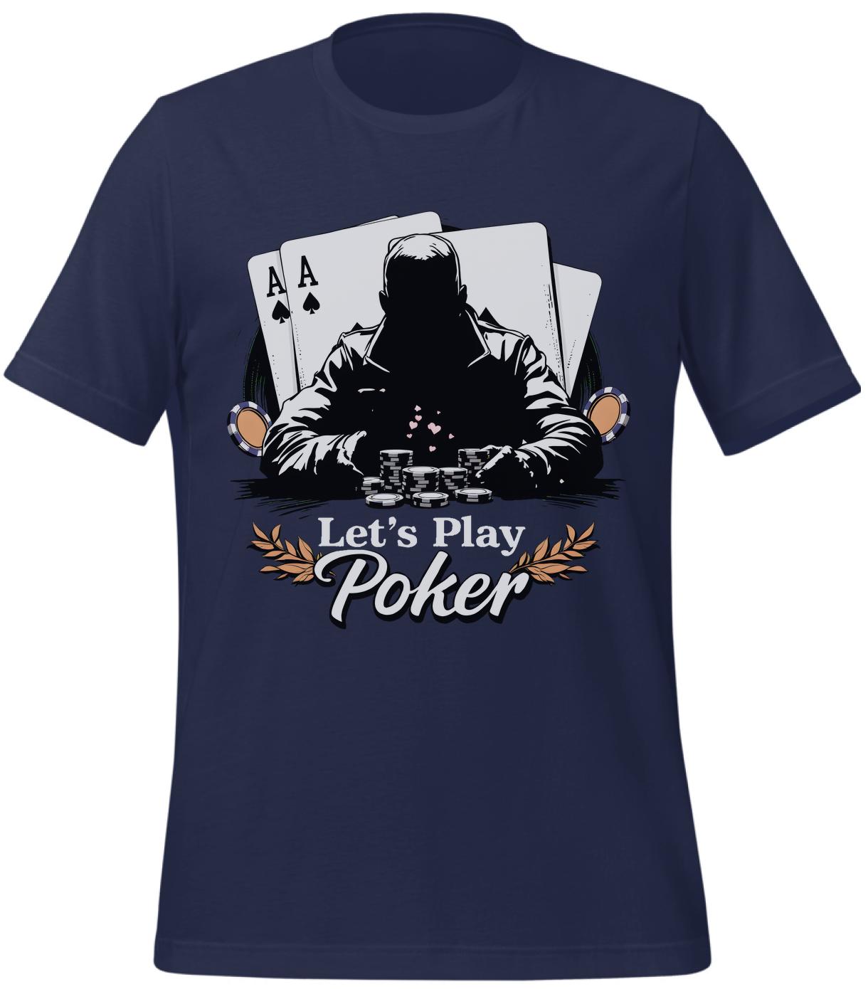 t-shirt - navy - gaming graphics - poker design