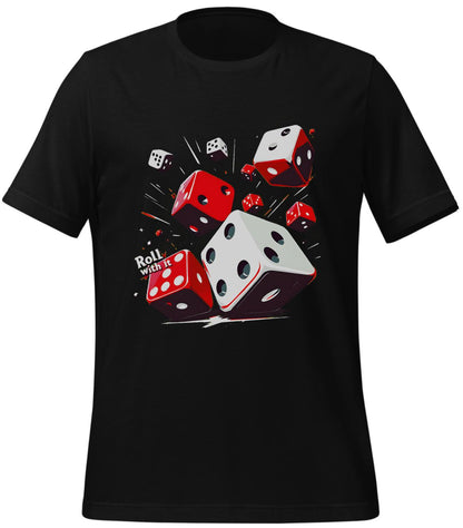 t-shirt - tumbling dice design - black - co-workers