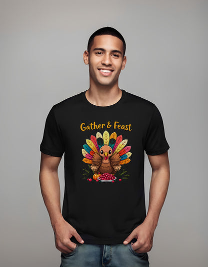 cartoon turkey - t-shirt - inviting text