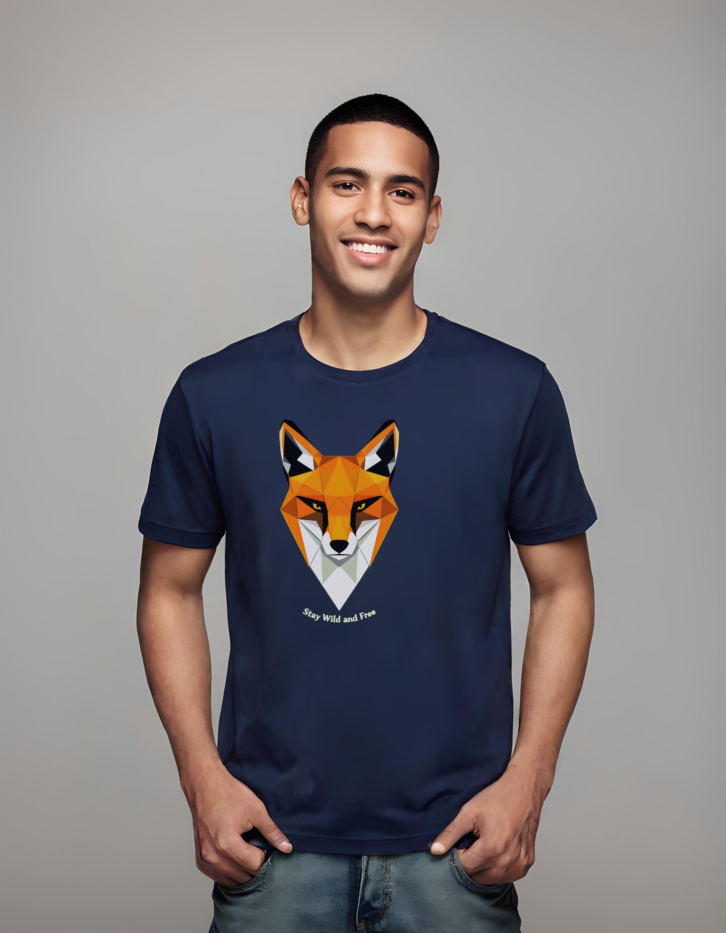 triangle fox artwork - t-shirt - trendy