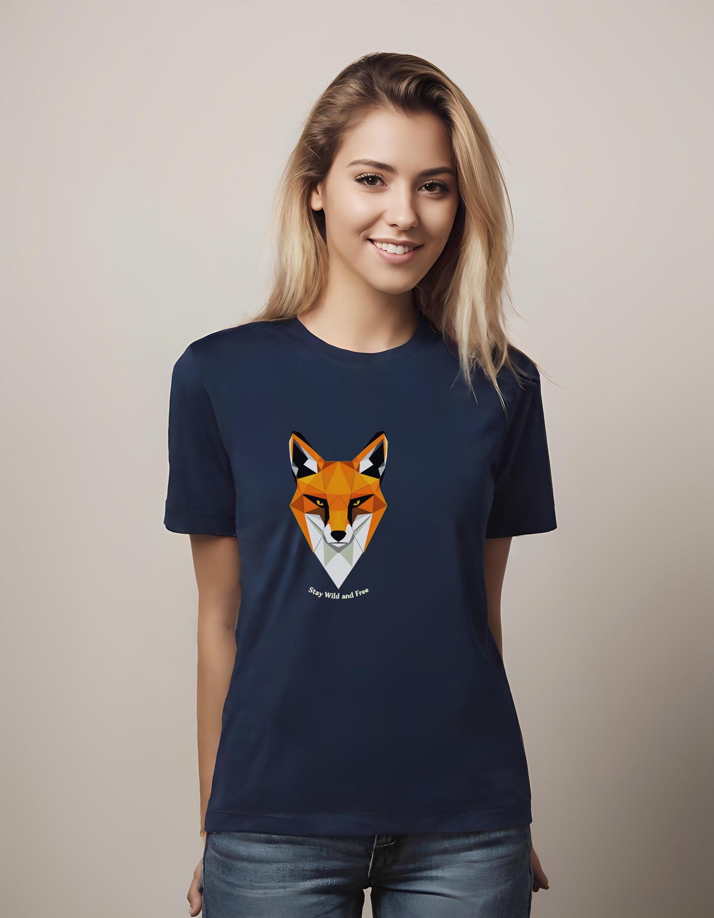 eco-conscious individuals - t-shirt - fox face design - youthful art designs