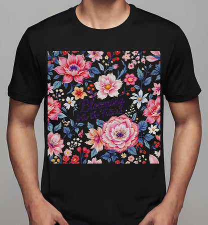 vivid botanical prints - t-shirt - abundance - nature lovers - black