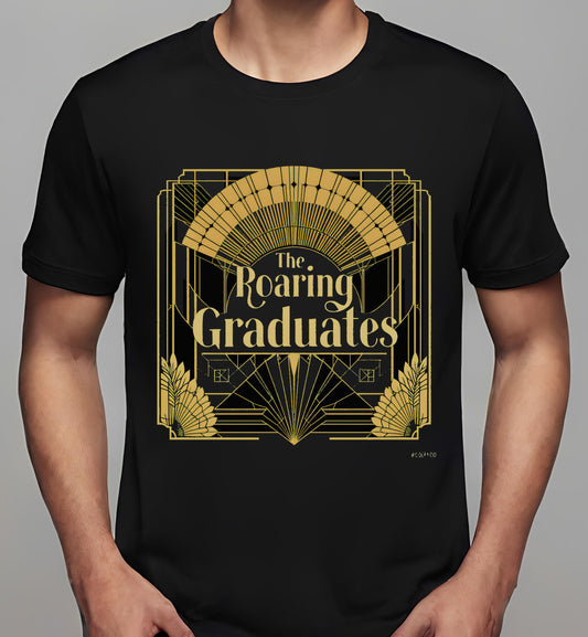 graduation decorations - t-shirt - black - art deco products