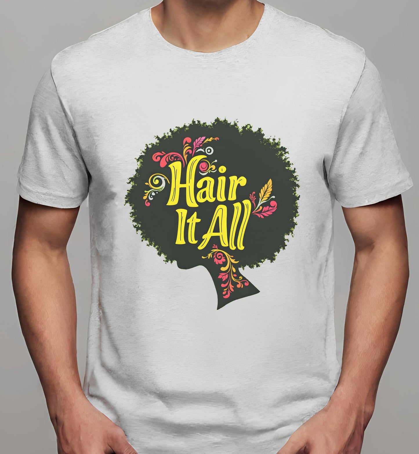 stylish afro art - athletic_heather - men - t-shirt