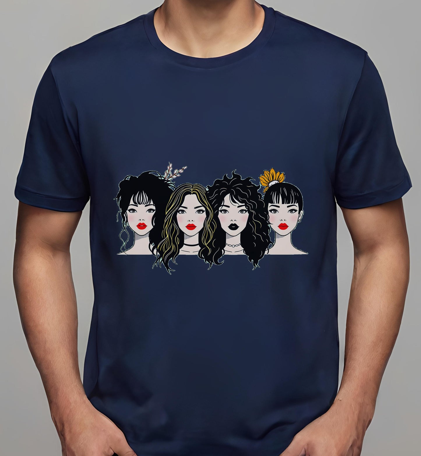 graphic design for salons - t-shirt - navy - artists