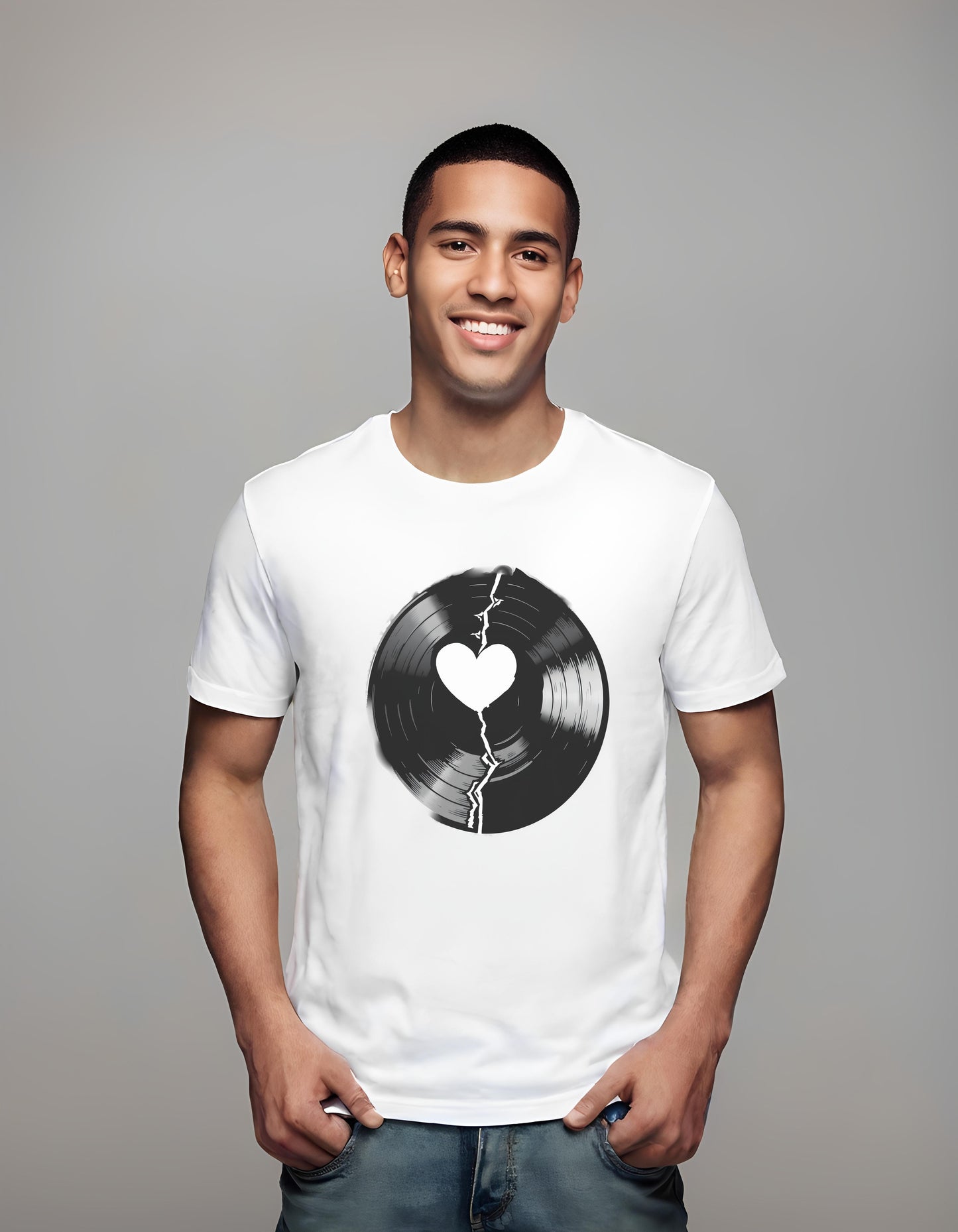 Heartfelt Vinyl Vibes | Classic T-Shirt (Unisex) T-Shirt - art lovers, emotion, family