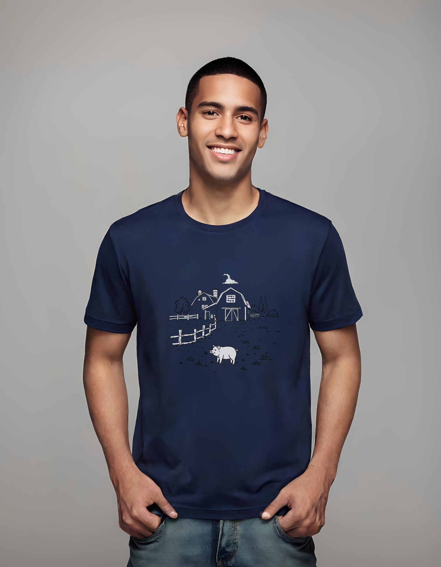 illustrative wall art - farm scene - t-shirt