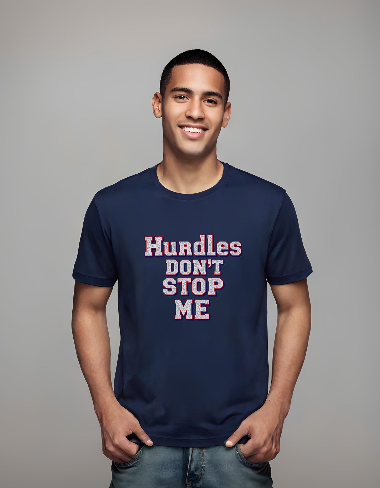 energetic graphics - hurdles don't stop me - t-shirt