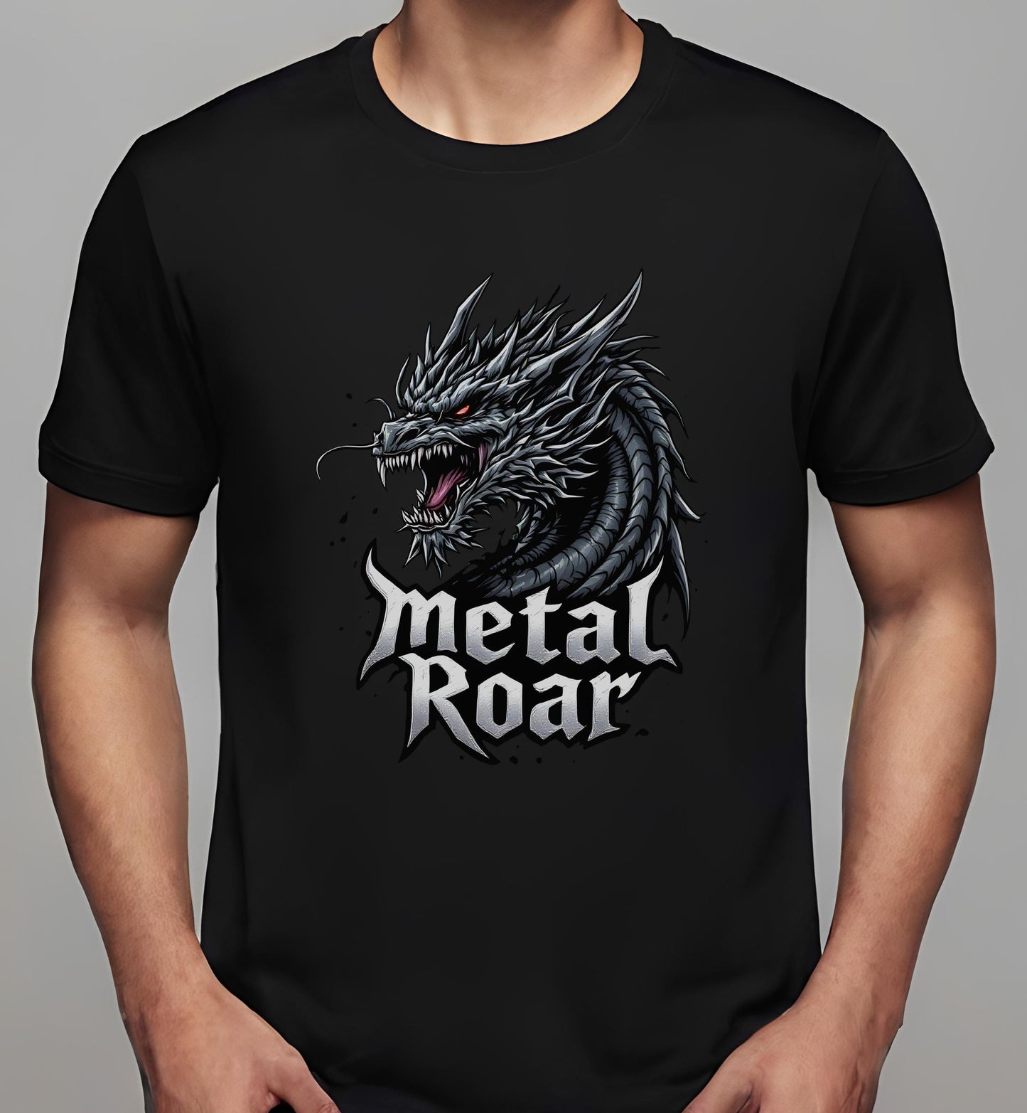 unique band merchandise - black - expressive dragon image - art collectors - t-shirt