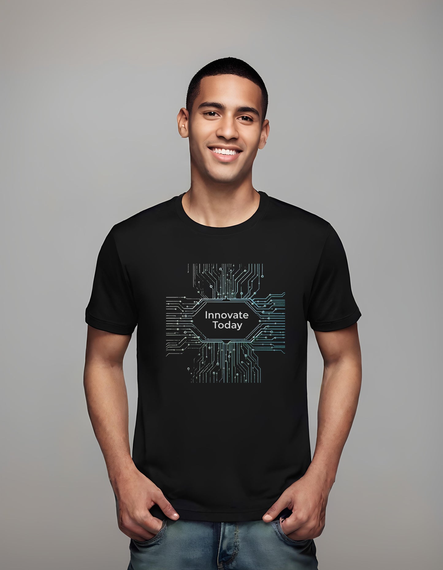 t-shirt - electronic circuit motif - circuit board art