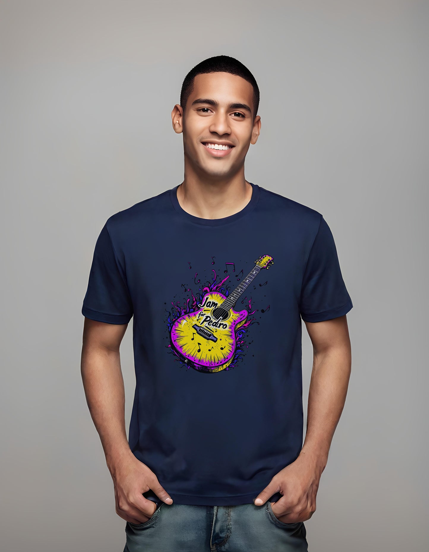 unique guitar design - jam session outfit - t-shirt