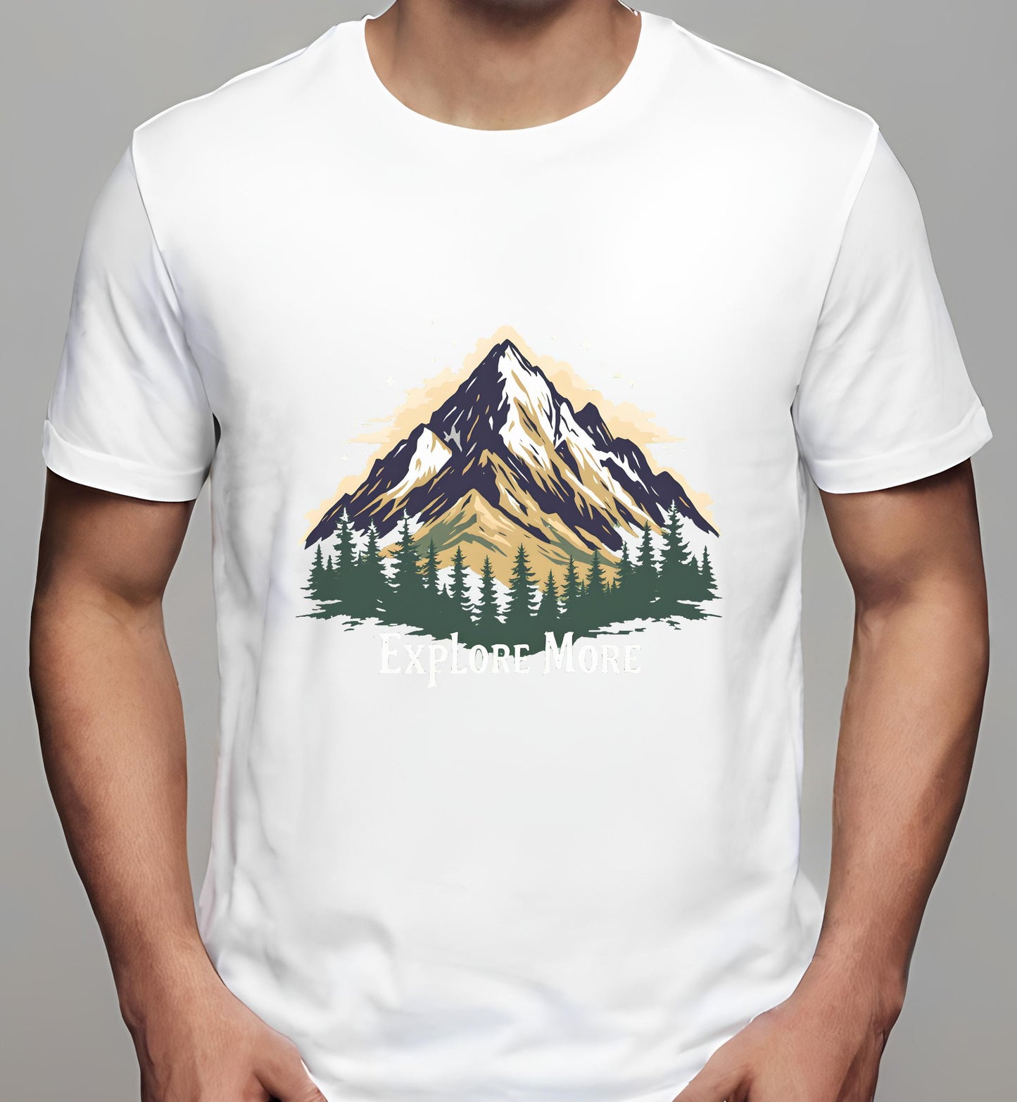 unisex - evergreen trees - white - graphic nature art - t-shirt