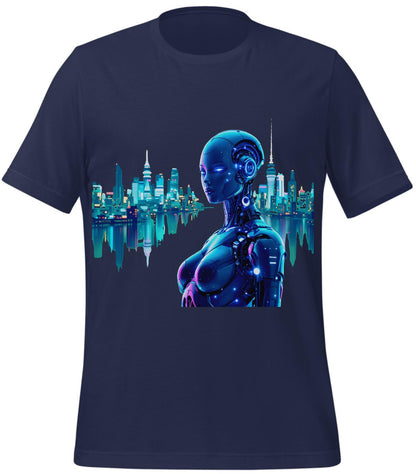 navy - gift exchange - t-shirt - futurism artwork