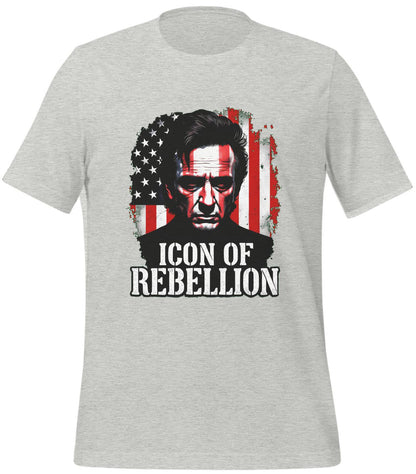 defiance - athletic_heather - stylized portrait - t-shirt - rebellion design