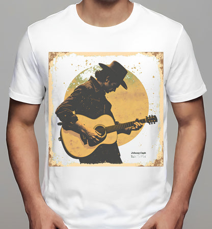 johnny cash shirt - white - retro art lovers - country - t-shirt