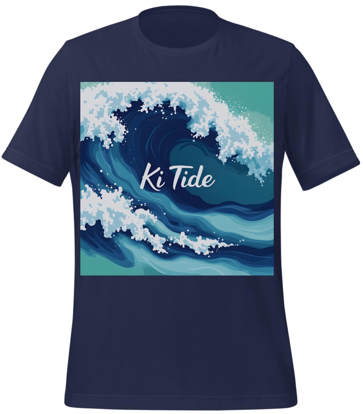 t-shirt - nature-inspired artwork - navy - students - sea foam abstract