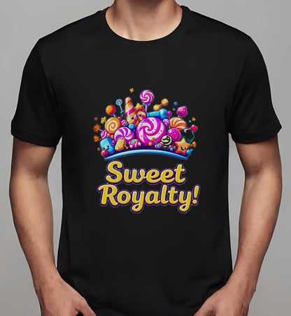 whimsical illustration - joyful candy theme - t-shirt - black