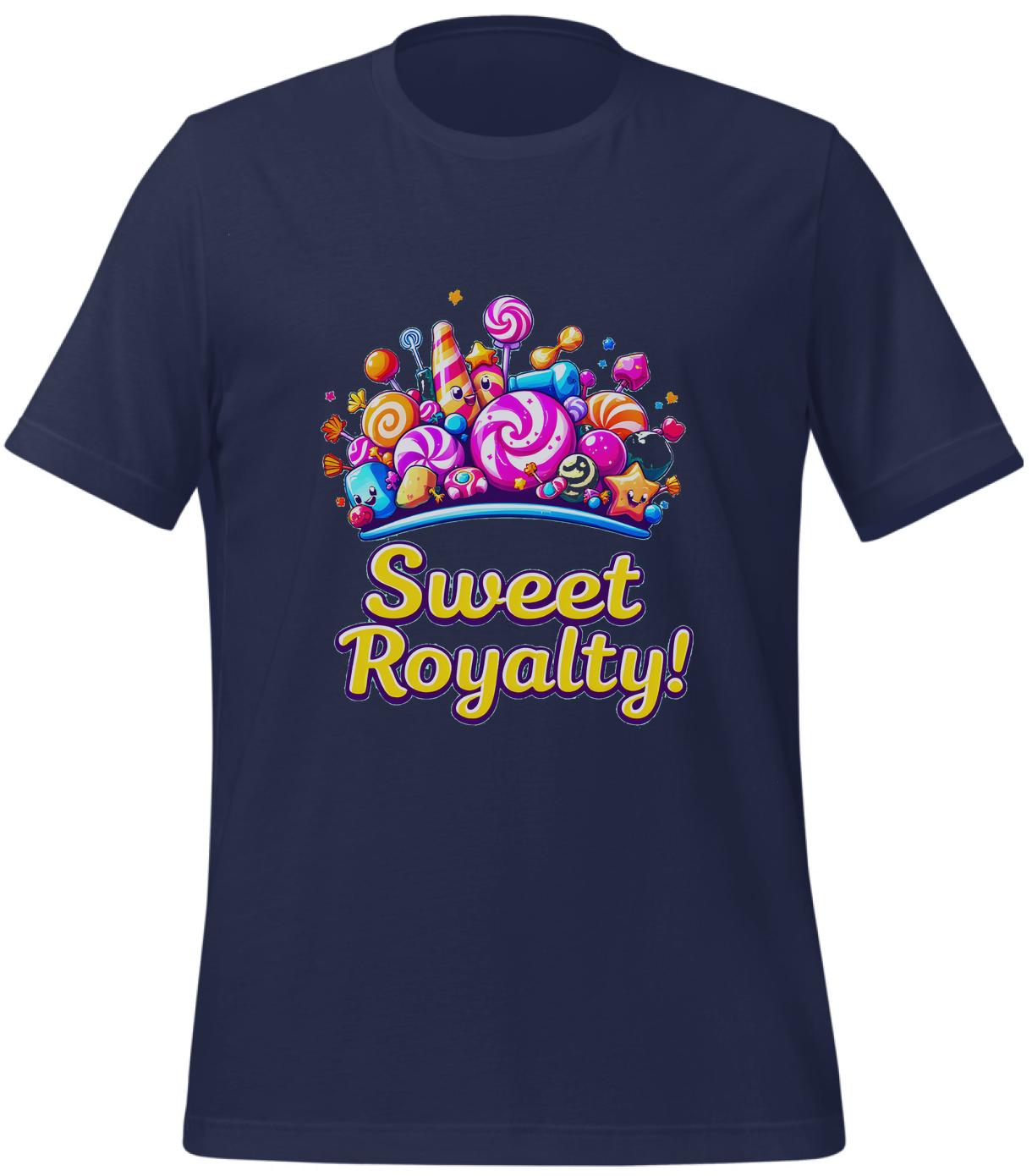 candy crown - whimsical illustration - t-shirt - navy