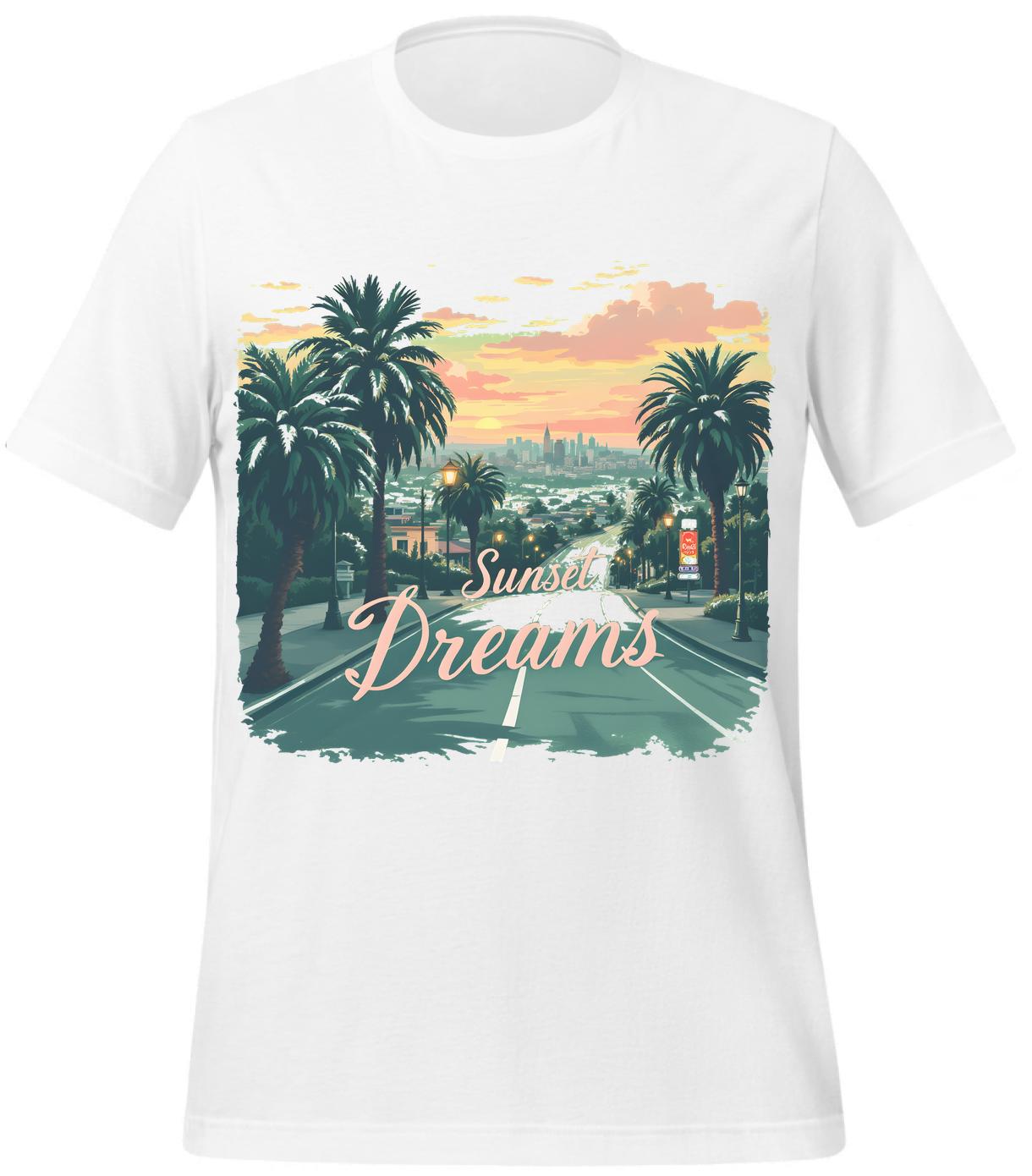 t-shirt - palm tree art - white - real estate agents