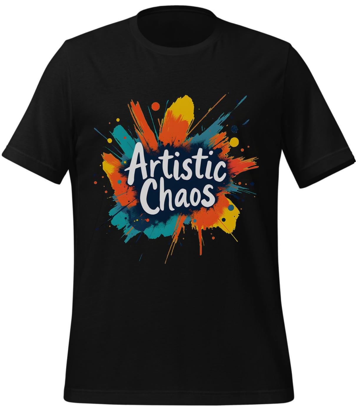 artistic expression - t-shirt - abstract - dynamic brushstrokes - black