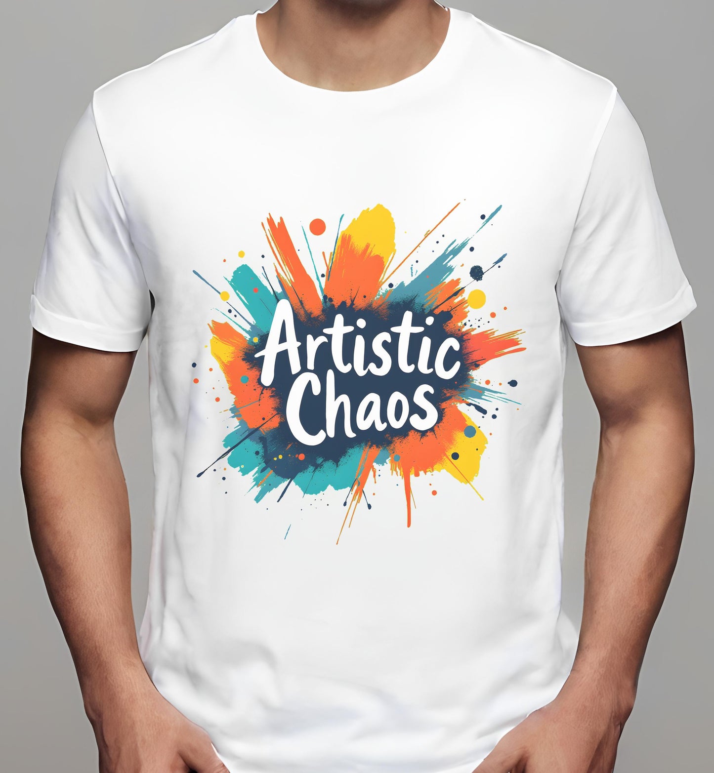 art lovers - artistic chaos - white - energetic artwork - t-shirt