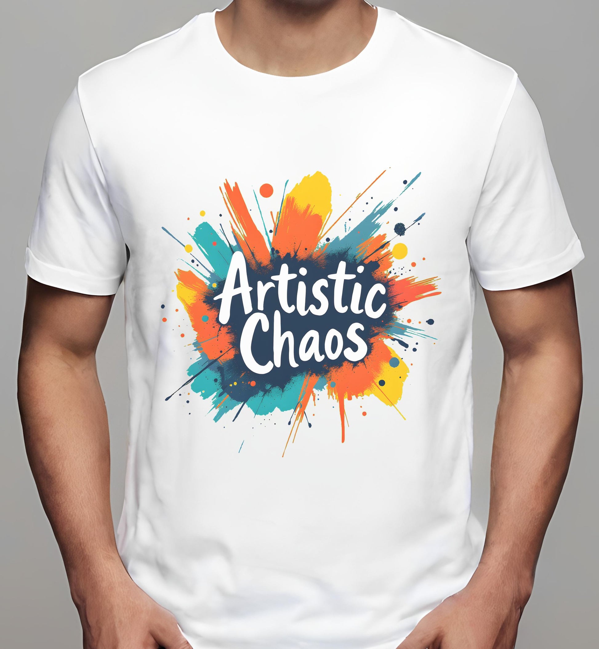 art lovers - artistic chaos - white - energetic artwork - t-shirt