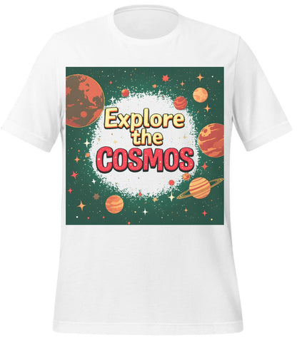 t-shirt - white - gift for friends - cartoonish cosmic theme