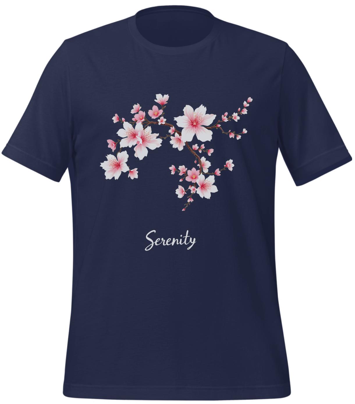 nature - navy - t-shirt - unisex - soft floral aesthetics