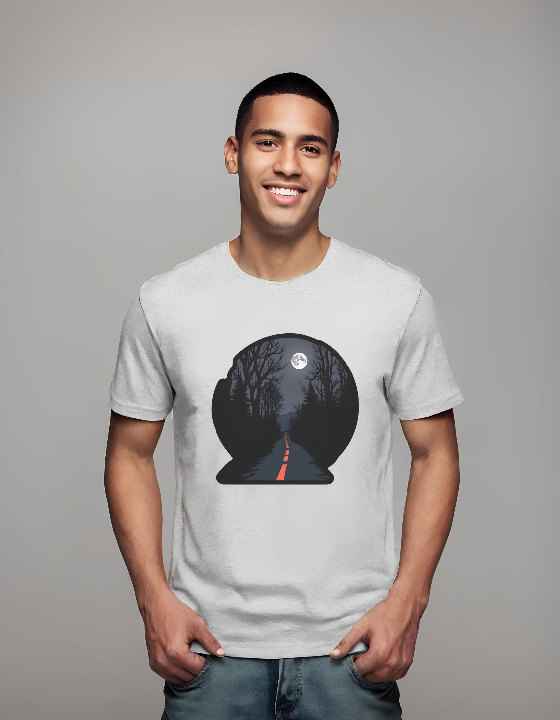 stylized moon illustration - pre-shrunk t-shirt