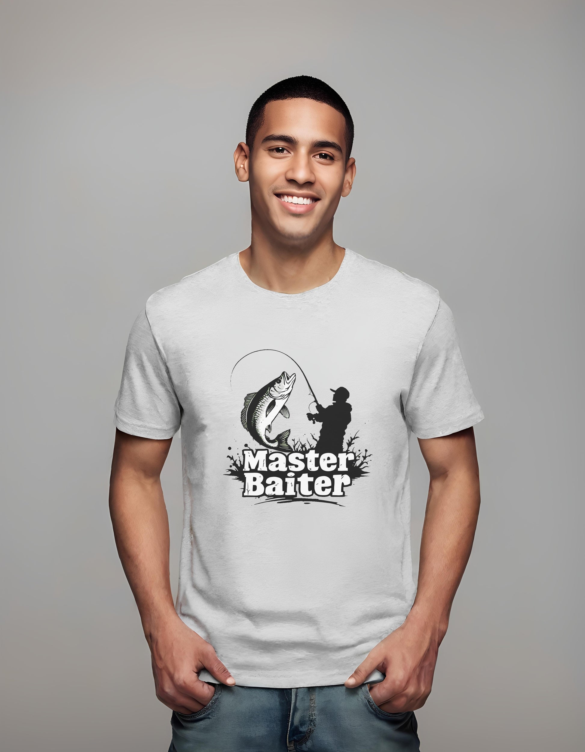 t-shirt - silhouette fisherman - camping apparel