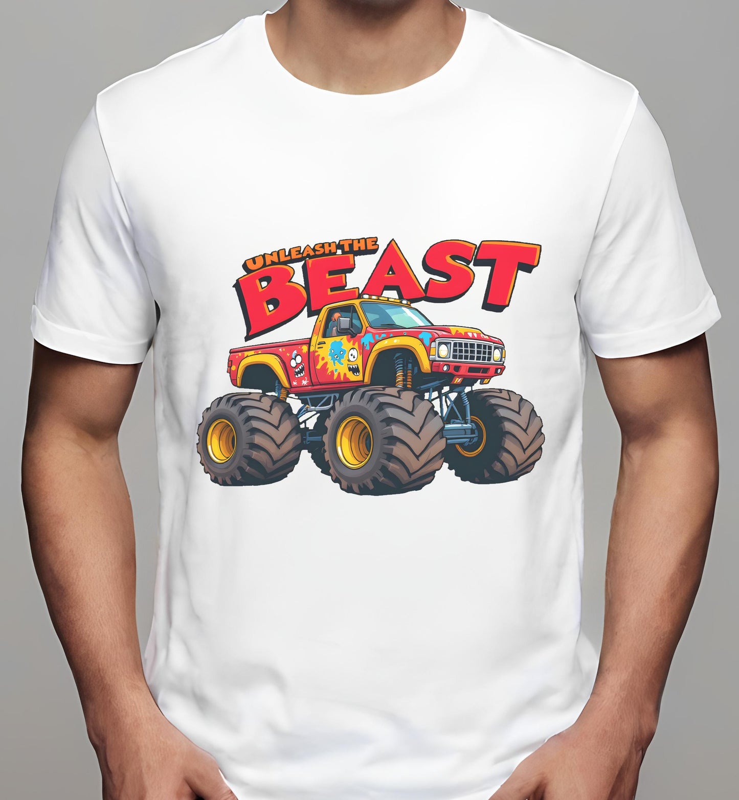 white - t-shirt - playful - unleash the beast