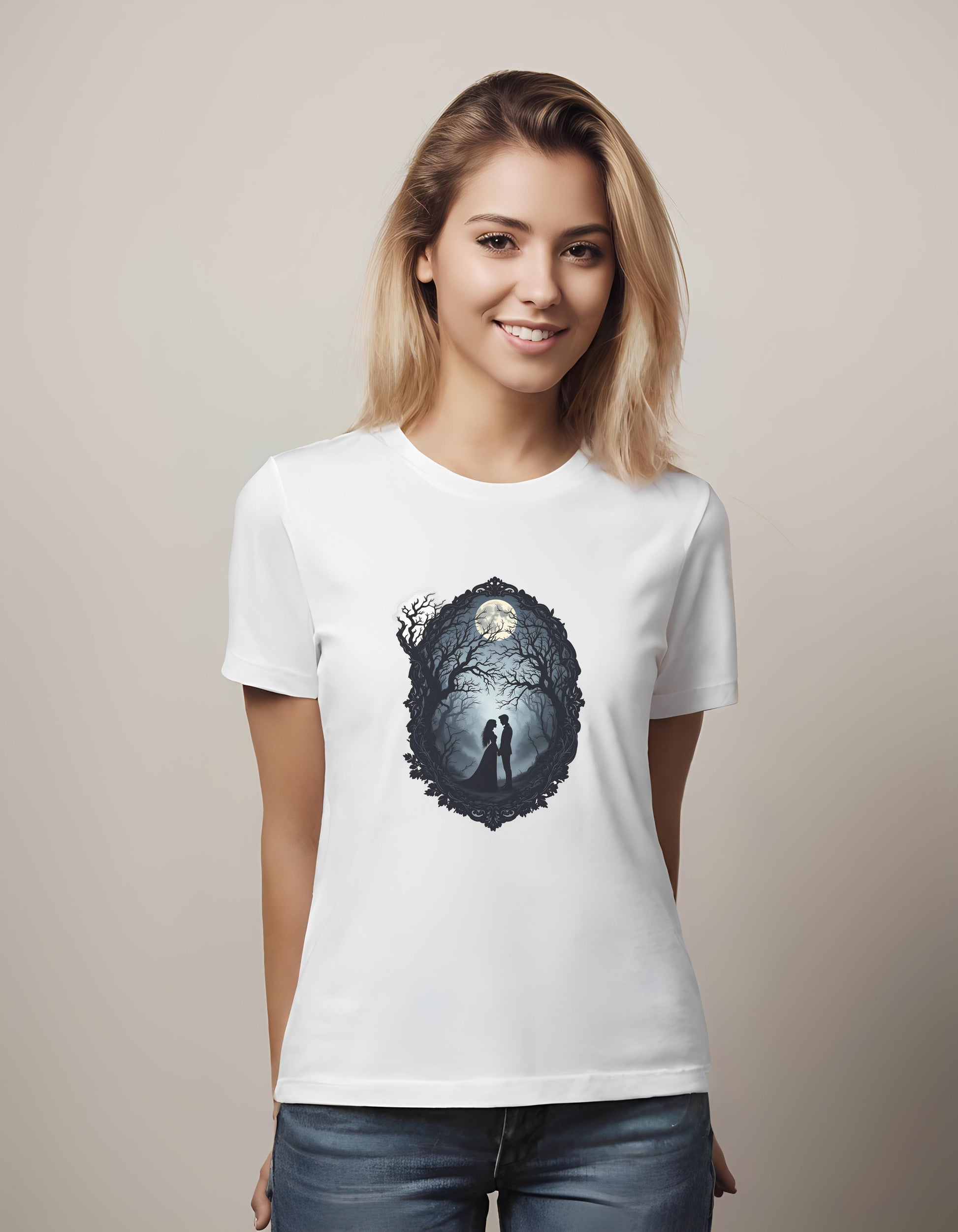 romance - t-shirt - mystical scene - nature themed shirt