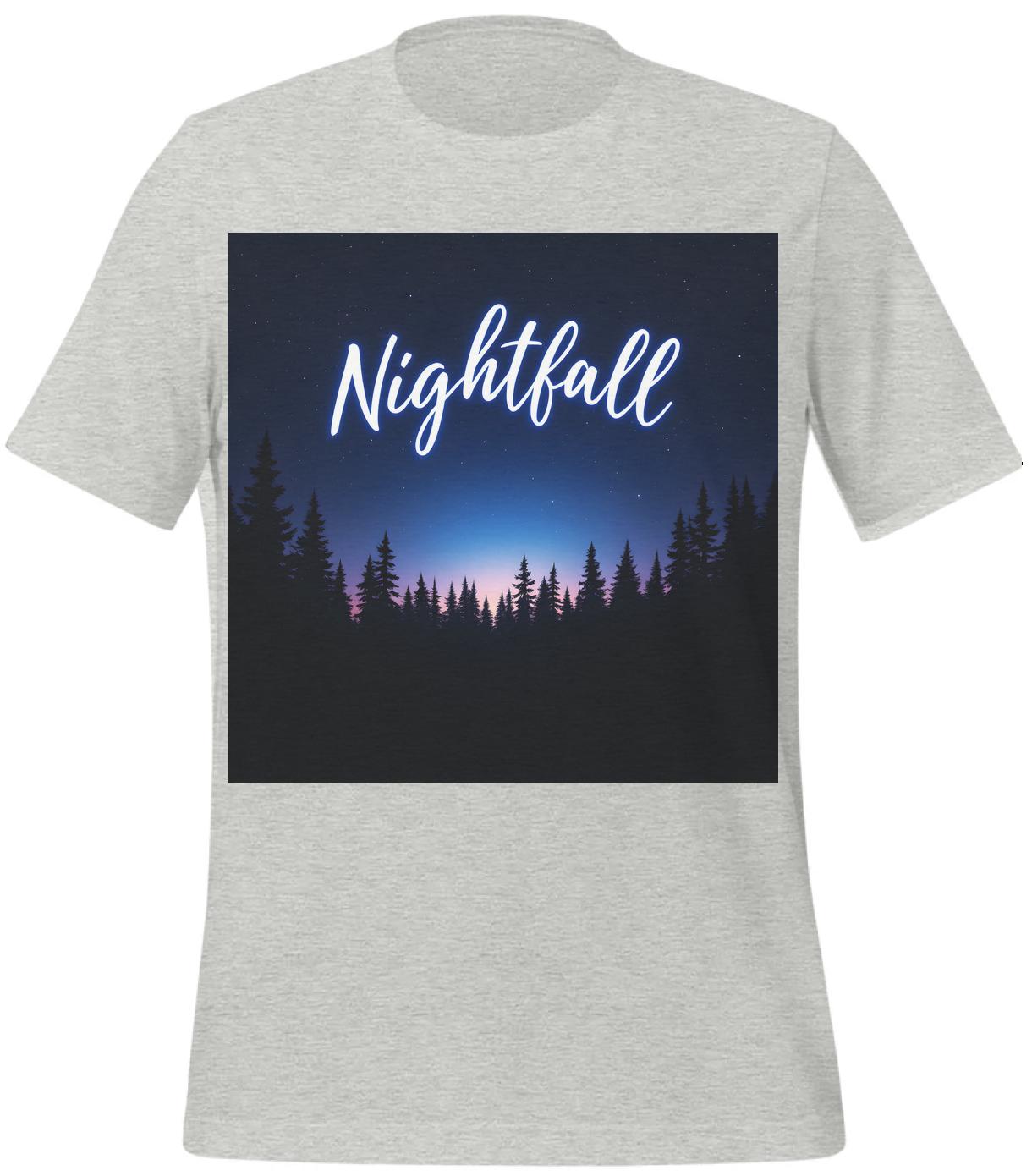 t-shirt - athletic_heather - mystery - silhouetted forest