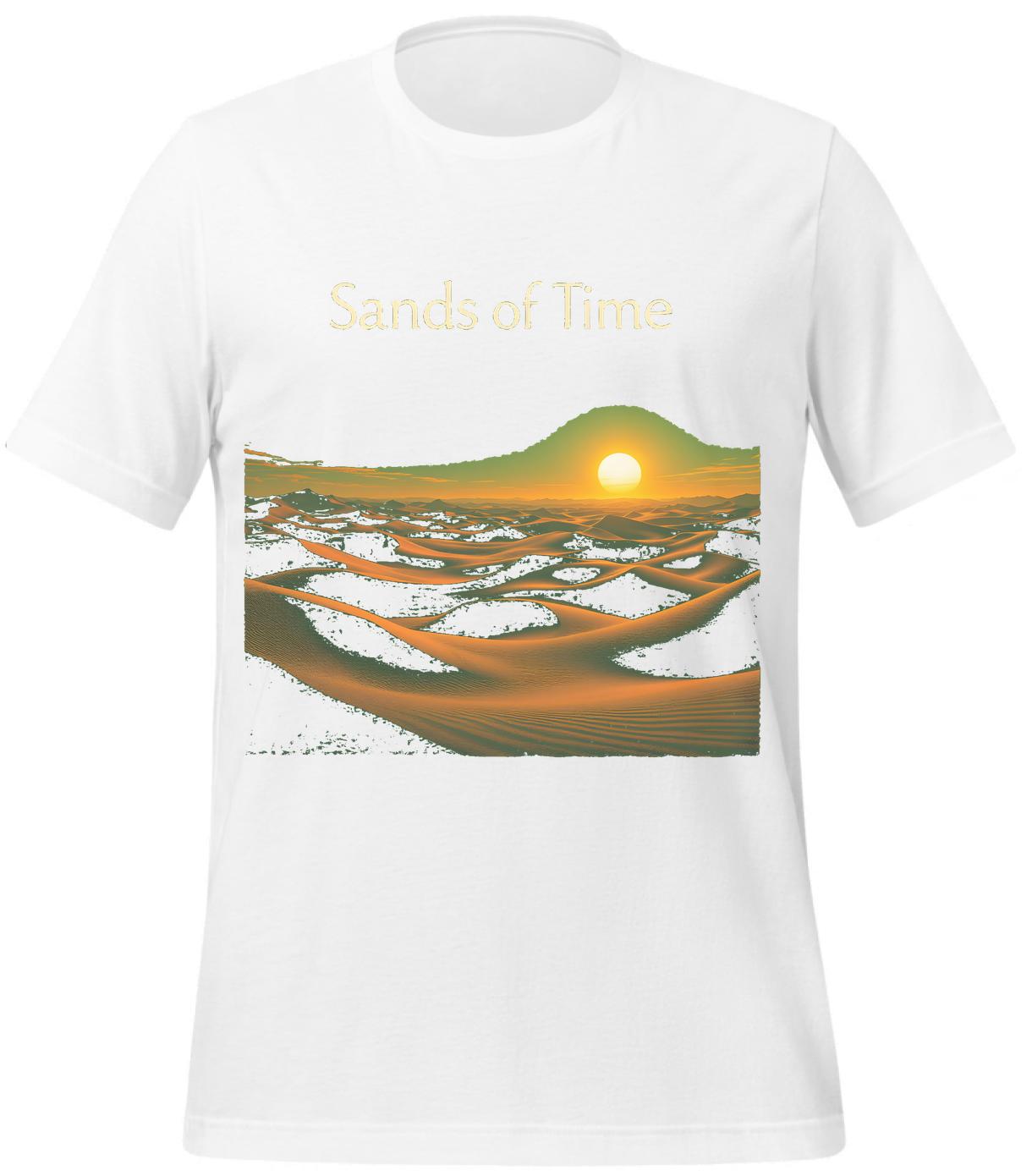 white - t-shirt - desert - sand dunes - nature